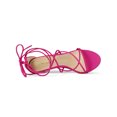 thumbnail image 5 of BLISSFUL STEP Women's Back to School Straps Kitten Heel Lace Up Sandals Hot Pink 7, 5 of 8