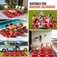 thumbnail image 4 of Red Abstract Outdoor Rug for Patio/Deck/Porch, Non-Slip Large Area Rug 4 x 6 Ft, Modern White Geometric Twisted Art Indoor Outdoor Rugs Washable Area Rugs, Reversible Camping Rug Carpet Runner, 4 of 8