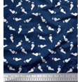 thumbnail image 1 of Soimoi Rayon Crepe Fabric Floral & Cat Animal Print Sewing Fabric Yard 46 Inch Wide, 1 of 3