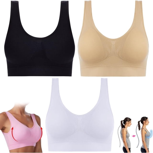 Cozycurve Sujetador sin costuras, sujetadores deportivos suaves y cómodos antiflacidez para mujer, sujetador push up que suaviza la espalda