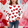 thumbnail image 2 of Sweatshirts for Teen Girls Valentine's Day Fall Casual Crewneck Sweatshirt Printed Long Sleeved Pullover Tops Size 1-15, 2 of 7