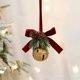 thumbnail image 1 of Christmas Tree Bells Ornaments Red Velvet Bowknots Wrought Iron Bells Festive Ambiance Decoration, 1 of 6