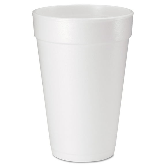 Foam Drink Cups 16 oz, White, 20/Bag, 25 Bags/Carton