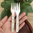 thumbnail image 3 of FANTADOOL Sea Shell Spoon Floral Coffee Sorbetes Cake Home Adorable Seashell Fork Flower Pear Wood Stitching Caviar Sauce Plus Wood Fork, 3 of 10