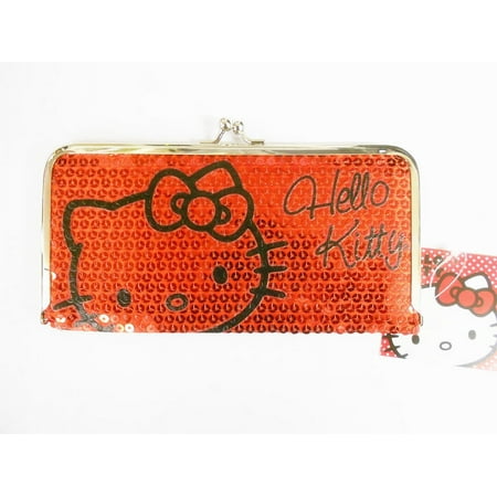 Wallet - Hello Kitty - Red Sequin Clutch New 678811