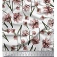 thumbnail image 1 of Soimoi White Cotton Cambric Fabric Peach Floral Print Fabric by The Yard 42 Inch Wide, 1 of 1