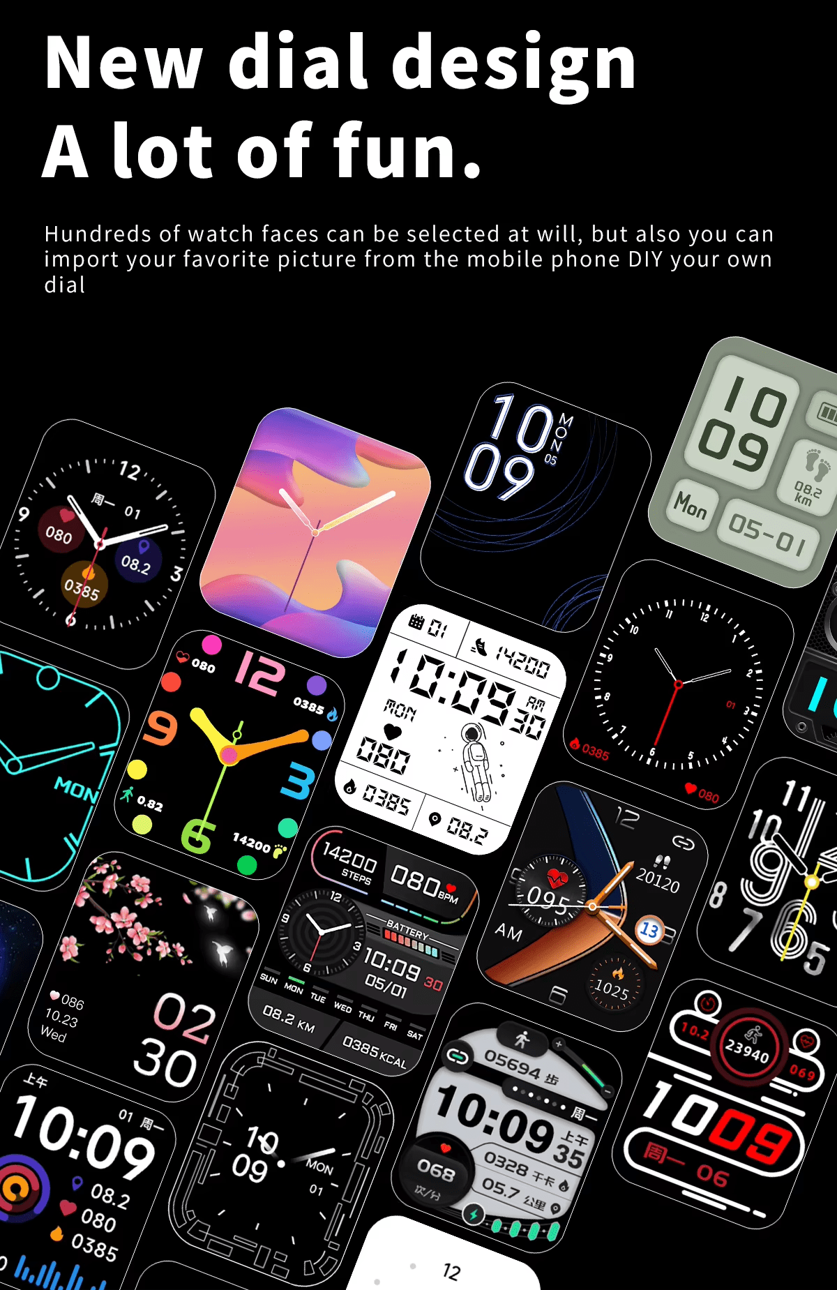 Laatikui Smart watch 1.91 Touch Screen Waterproof Sports Watch f57L