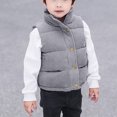 thumbnail image 2 of Kaemgyyd Corduroy Vest for Toddler Baby Boys Girls Fall Winter Warm Coat Unisex Sleeveless Zipper Button down Jackets 3-10 Years, 2 of 5