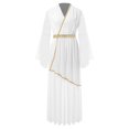 thumbnail image 3 of iiniim Womens Halloween Roman V Neck Queen Princess Ancient Toga Gown Fancy Dress White XXL, 3 of 7