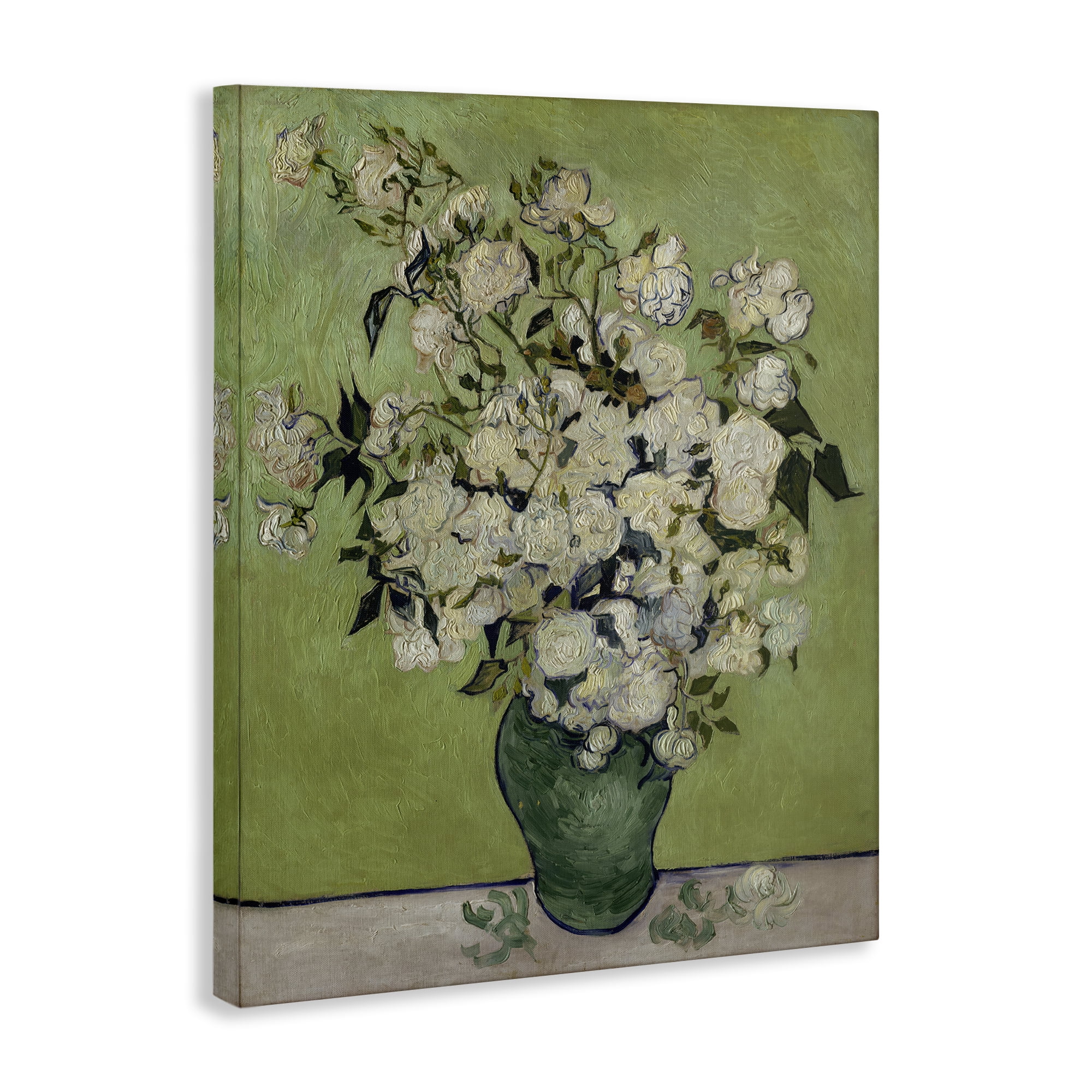 Stupell Industries Van Gogh Vase of Roses Plants & Flowers Painting Wrapped Canvas Art Print Wall Art, 16 x 20