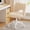 Off-White, variant on Romorgniz Adjustable Vanity Chair with Backrest Teddy Velvet Swivel Desk Chair with Wheels, Space-Saving Makeup Computer Chair, Pink