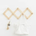 thumbnail image 1 of Perchero de pared extensible MODANU, estilo acordeón, para sombreros, tazas, 10 ganchos de madera, ideal para colgar llaves, bolsos, paraguas, corbatas y monederos (1 unidad), 1 of 7