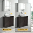 thumbnail image 4 of YANG2 Pedestal Under Sink Storage Bathroom Vanity with 2 Doors Traditional Bathroom Cabinet Space Saver Organizer 23 5/8" x 11 7/16" x 23 5/8" (L x W x H) (Espresso), 4 of 11
