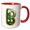 Red/White, variant on 3drose, Cute St Patricks Day Image of Cookie Monogram Initial B, 15oz Two-tone Red Mug