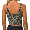 thumbnail image 3 of Fotbe Flower Butterfly Pattern Womens' Sports Bra Longline Wirefree Padded with Medium Support Sports Moisture-Wicking Workou Vest,Tank Top-X-Large, 3 of 9
