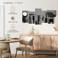 thumbnail image 4 of Elephant Stock Hair Styling Devices Wall Art - Horizontal Multi Panel Canvas - Living Room Wall Decor - Fashion And Beauty Multi Panel - Black And Gray Decor - 25" x 12", 4 of 4