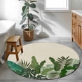 thumbnail image 3 of Round Rugs 3Ft, Palm Leaves Tropical Round Area Rug Washable Indoor Throw Carpet, Beige Summer Watercolor Botanical Small Non Slip Circle Rug for Bedroom Living Room Home Decor Aesthetic, 3 of 8