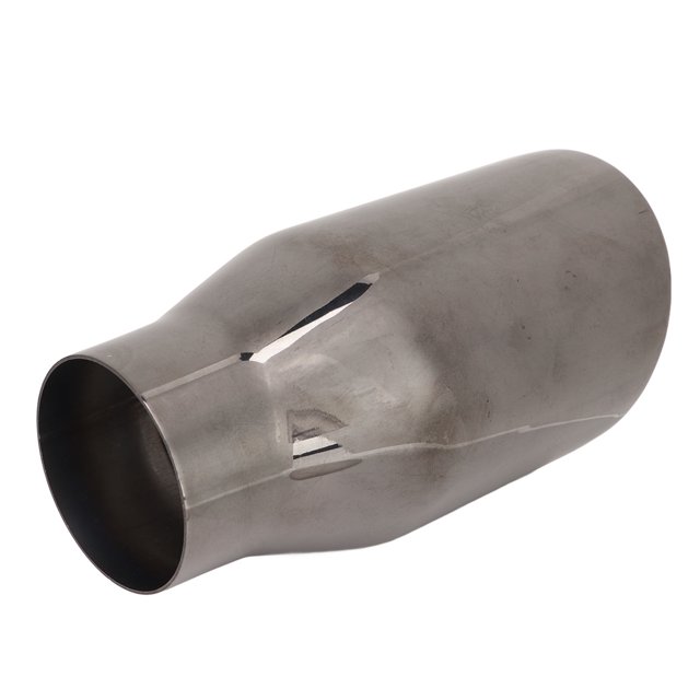 BOROCO Tubo Silenciador De Escape, Punta De Escape De Coche, Acero Inoxidable Negro, Entrada De 60 Mm, Salida De 89 Mm, Tubo Adaptador De Salida Individual