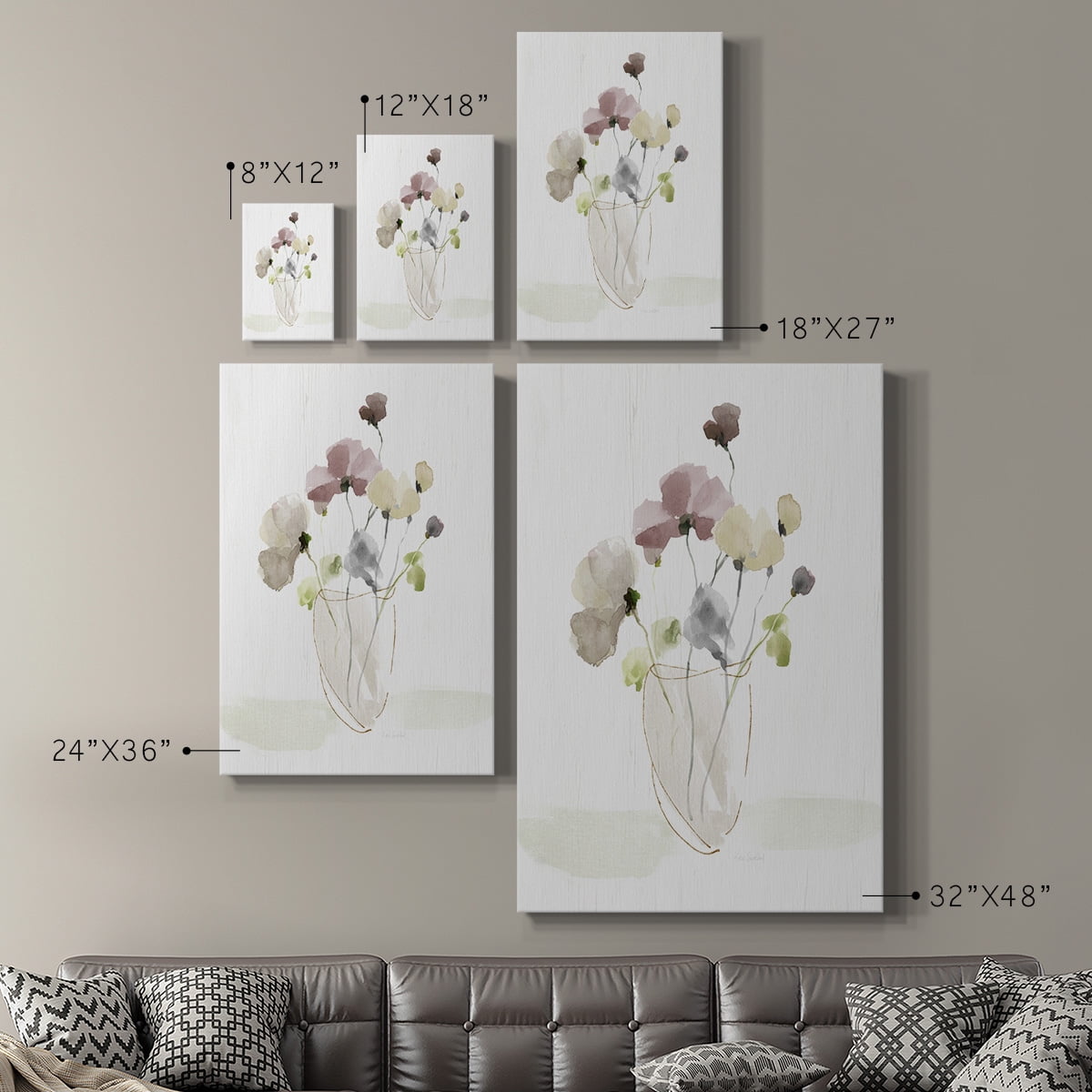 Choose Happy Bouquet I Premium Gallery Wrapped Canvas - Ready to Hang