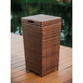 thumbnail image 7 of Hearth & Harbor 35 Gallon Outdoor Trash Can with Lid, Hideaway Wicker Rattan Garbage Can, Brown, 7 of 7