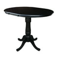 thumbnail image 3 of 36" Round Counter Height Table with 12" Leaf and 4 X-back Stools - Black - 5 Piece set, 3 of 6