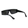 thumbnail image 4 of Flat Top Narrow Rectangular Hippie Pimp Retro Sunglasses Black Silver Mirror, 4 of 4