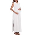 thumbnail image 4 of Vestido de mernidad sin mangas, casual, holgado, sin arrugas, con bolsillos, largo, 4 of 5