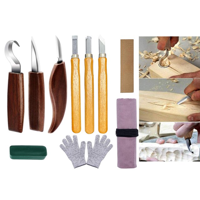Kit de tallado de para primera , herramienta de carpintero para carpintería, para tallar cuchillo, manualidades DIY, Kit de tallado Baoblaze Cortador de talla