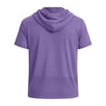 thumbnail image 5 of BVnarty Men's Short Sleeve Hooded Mesh T-Shirt Moisture Wicking Summer Outdoor Training Running Hiking Regular Fit Top Purple XXL, 5 of 9