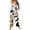 #05Complexion, variant on Women's Halloween Graffiti Pumpkin Bat Print Adjustable Strap Bib Overalls Wide Leg Jumpsuit With Pockets Blue 2XL