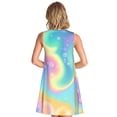 thumbnail image 2 of PAYOHTO Women's Sleeveless Dress Cute Cartoon Girly Pastel Colors Summer Dress Casual Floral Print Round Neck A Line Beach Short Sundress​ with Pockets​, 2 of 8