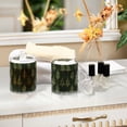 thumbnail image 4 of Yayeee 4 Pack Qtip Holder Bathroom Cotton Swab Canister with Lid Clear Dispenser Set, Hand Drawn Christmas Trees, 4 of 6