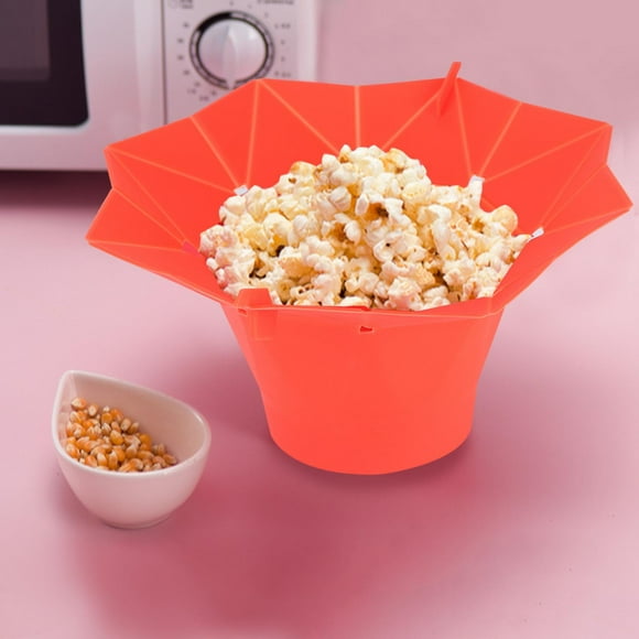 Popcorn Bowl, Popcorn Machine, Red Insulating Microwave Popcorn Bowl, Non-Slip Mom for Home Chef Kitchen