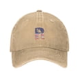 thumbnail image 1 of ZICANCN Adjustable Baseball Cap Women, Alphabet R America Usa Flag Hats for Men Adult Washed Cotton Denim Baseball Caps Fashion, Natural, 1 of 8