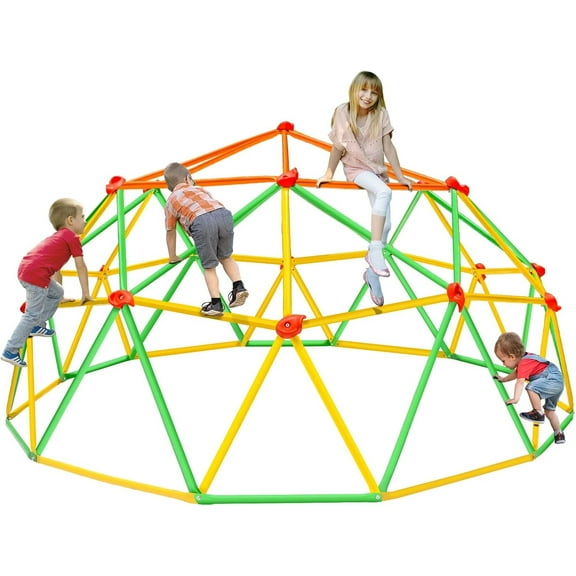 XIEWEI 10FT Climbing Dome  Upgraded Jungle Gym Monkey Bars, Backyard Geometric Playset, Outdoor Play Equipment for Toddlers
