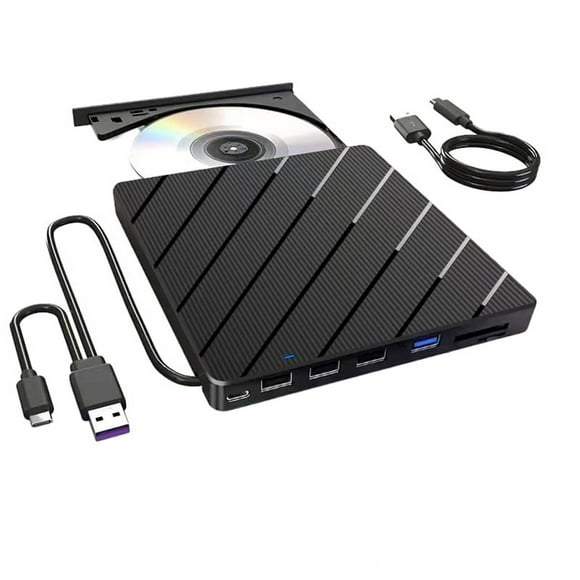 External CD/DVD Drive for Laptop,7 In 1 USB Ultra-Slim Portable CD/DVD Player Burner, Burner Writer ,Widely Use
