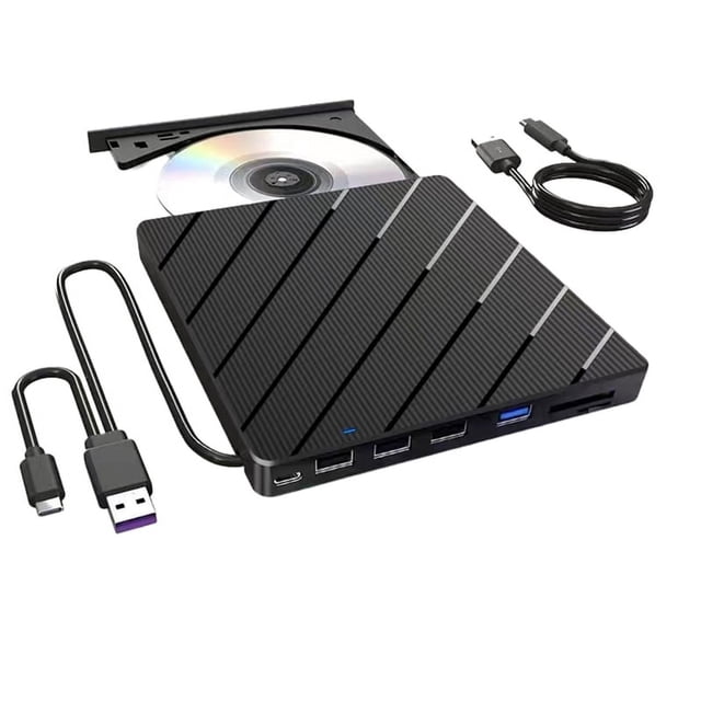 External CD/DVD Drive for Laptop,7 In 1 USB Ultra-Slim Portable CD/DVD Player Burner, Burner Writer ,Widely Use