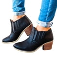 thumbnail image 2 of Aoochasliy Womens Shoes Ankle Boots Low Tube Solid Color Sleeve with Vintage Bare Shoes Saving Clearance, 2 of 4