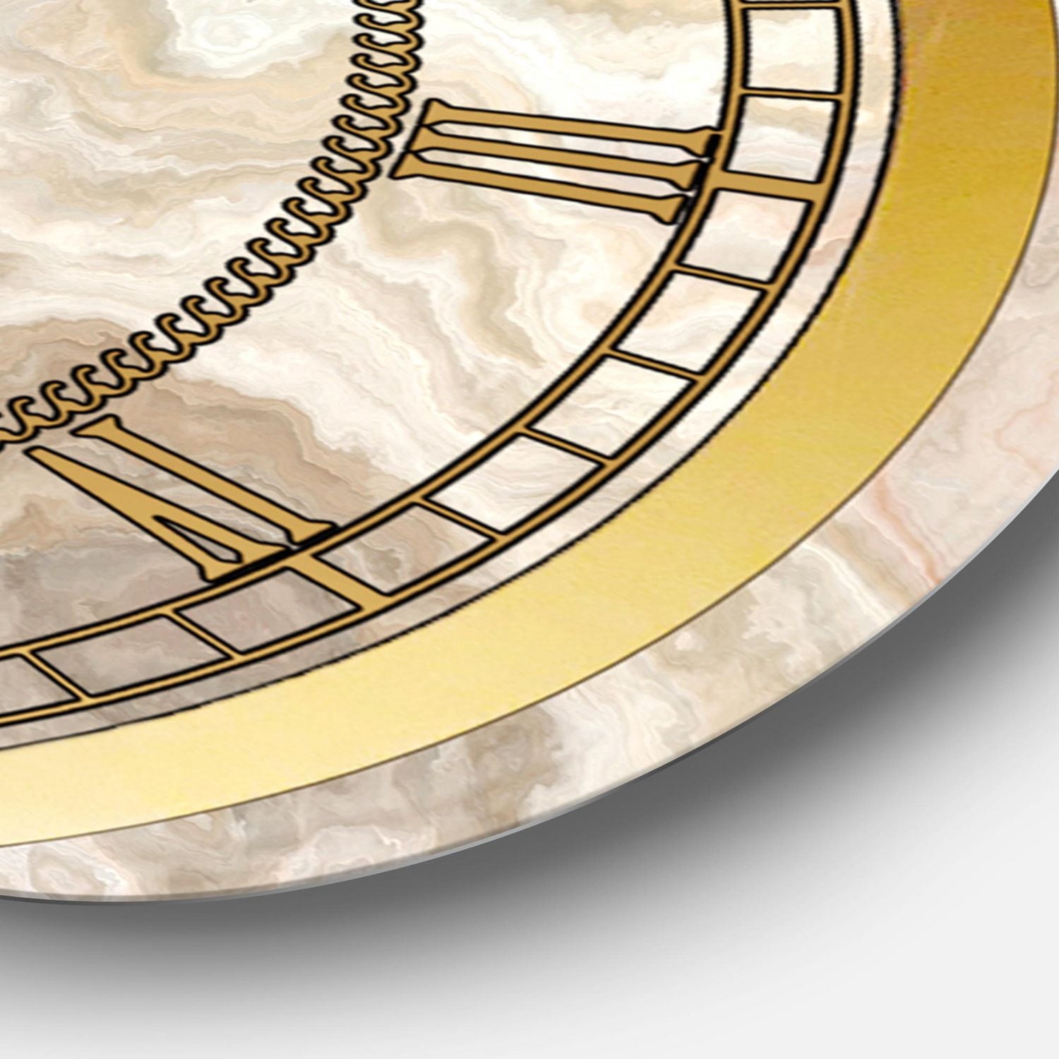 Designart 'White Onyx Natural White Marble' Glam wall clock