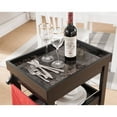 thumbnail image 2 of Contemporary Style Wine Cart With Two Shelves, Black, 2 of 2