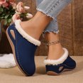 thumbnail image 5 of Slippers for Women,Winter On Shoes For Indoor Outdoor Cozy Lined Comfort Clogs With Sloped Heel Warm Non Sole,Womens Slippers,Navy,8, 5 of 9