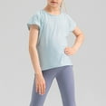 thumbnail image 5 of Kaemgyyd Kids Girls Athletic Shirts Summer Breathable Short Sleeve Tops Soft Solid Color Crew Neck Sports Activewear 5-15 Years, 5 of 5