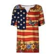 thumbnail image 4 of SwiftWear Women American Flag Graphic V Neck T shirts 4th of July Short Sleeve Button-Down Patriotic Tee Casual Tops Summer Outfits, 4 of 9