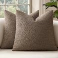 thumbnail image 1 of Chenchen 20x20 Inch Decorative Pillow Covers for Couch Bed Set of 2 Textured Boucle Neutral Throw Pillow Covers Dark Brown Accent Solid Vintage Pillowcases Sofa Living Room Home Decor, 1 of 1