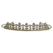 Believe by Brilliance Gold Flash Plated Special Occasion Tiara with Genuine Cubic Zirconia Stones