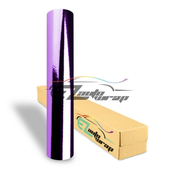 EZAUTOWRAP Chrome Purple Mirror Vinyl Wrap Sticker Decal Film Sheet Car Vehicle With Air Release Technology
