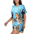 thumbnail image 2 of Lsque Bluey Women's Short-Sleeved Pajama Set - 2 Piece Soft and Lightweight Sleepwear Set-Large, 2 of 9