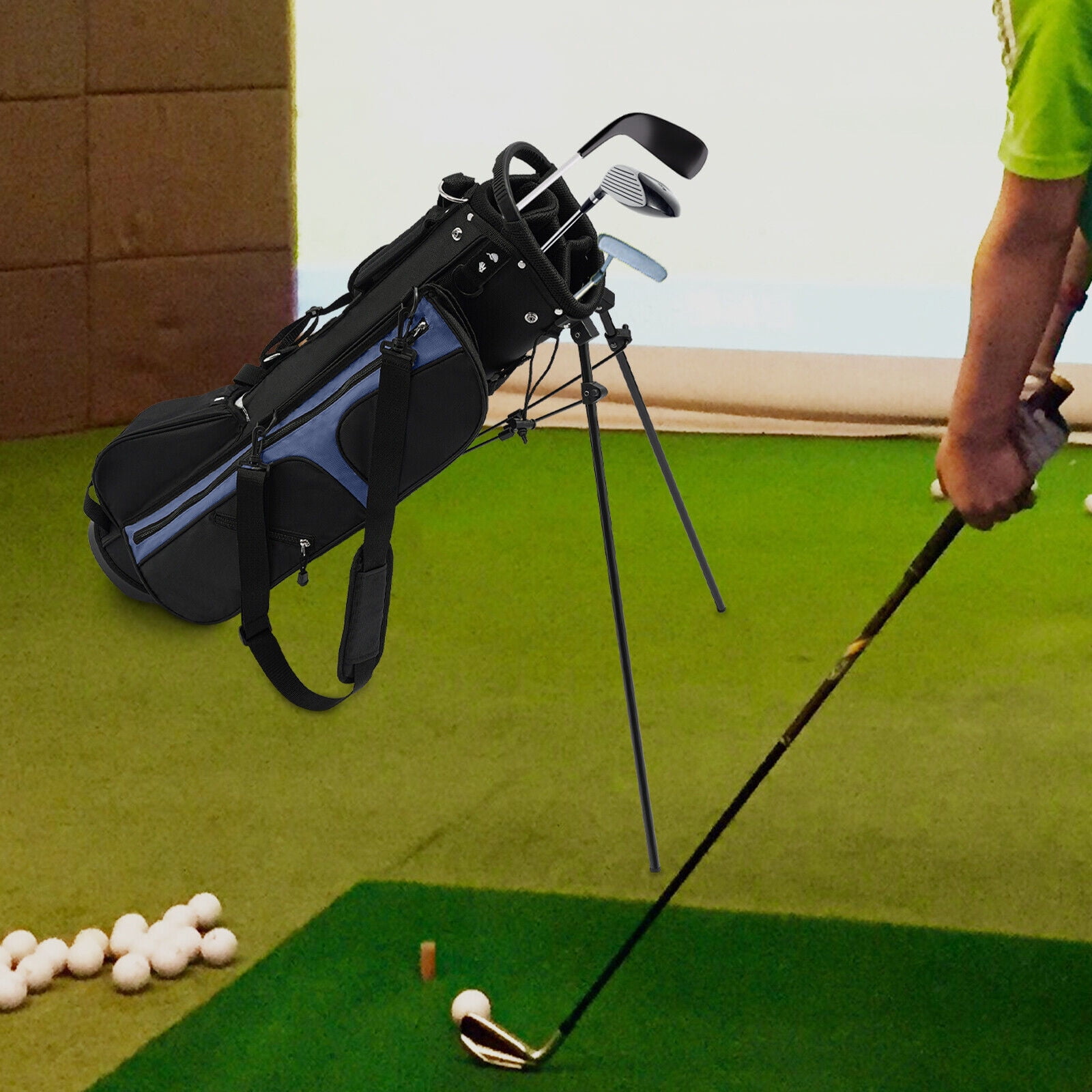 Portable Golf Stand Bag - Golf Carry Club Bag with 3-Way Dividers, 5 Pockets, and Comfortable Shoulder Strap - Durable and Water-Resistant Golf Bag for Men and Women