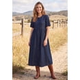thumbnail image 2 of Woman Within Plus Size Petite Short-Sleeve Denim Dress, 2 of 5
