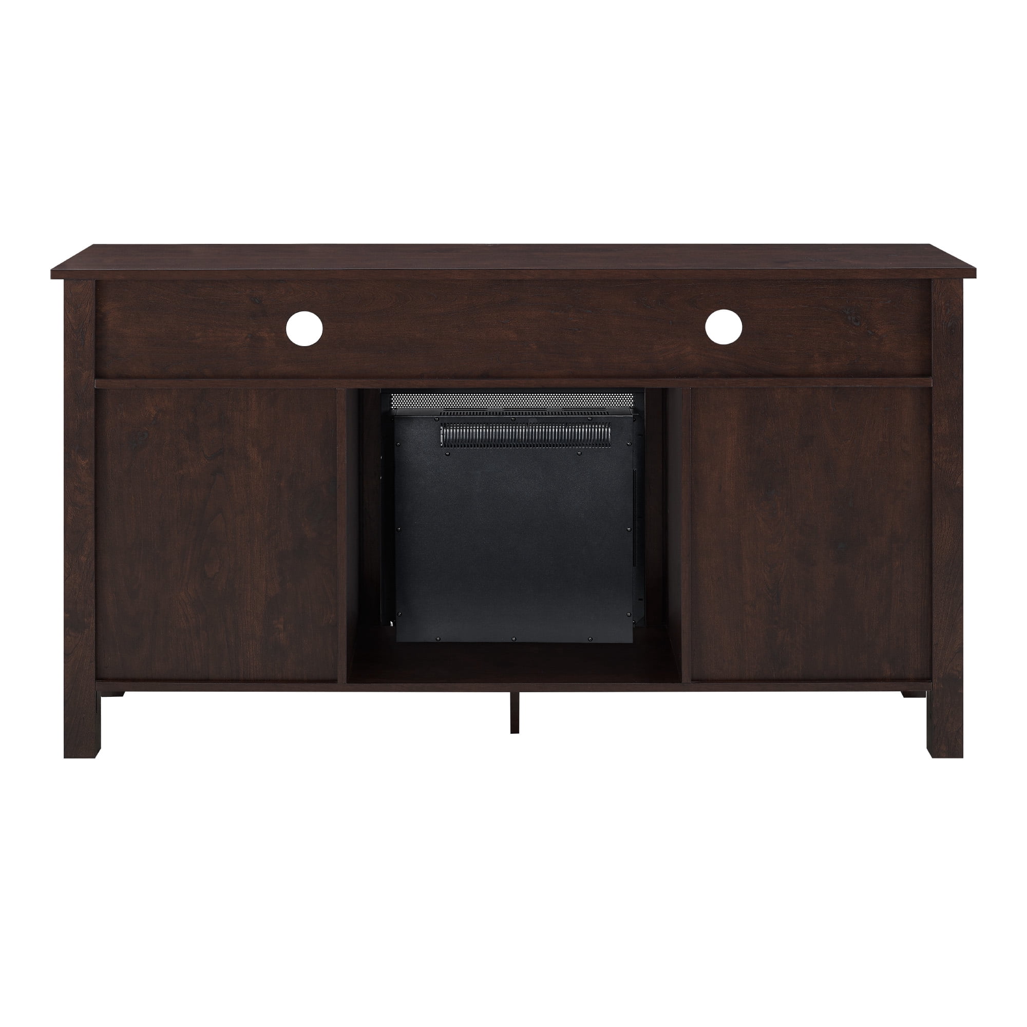 Woven Paths Highboy 2 Door Electric Fireplace TV Stand for TVs up to 65", Brown